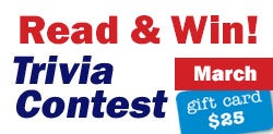 Read March's issue, answer 5 simple questions, and you might win!