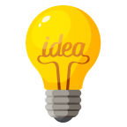 Bulb with the word "idea" spelled out inside