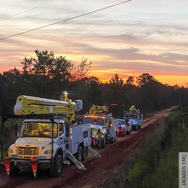 Mutual aid crews help fellow co-ops restore power