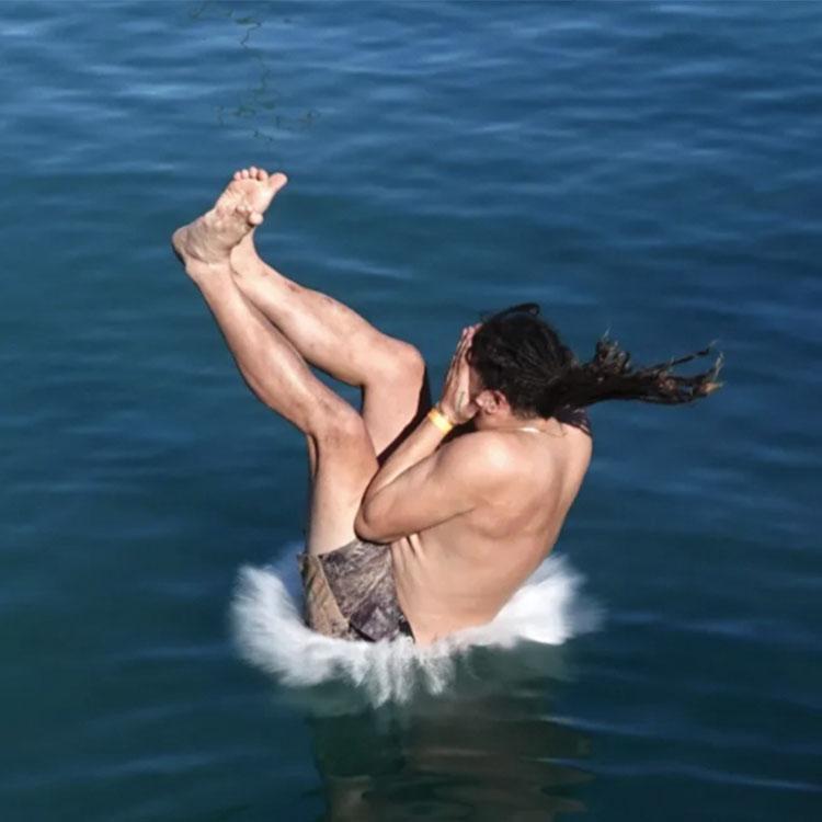 man doing manu jump