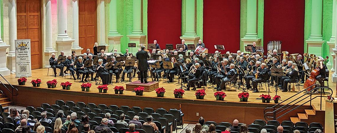 The Cobb New Horizons band performs a holiday concert in Marietta