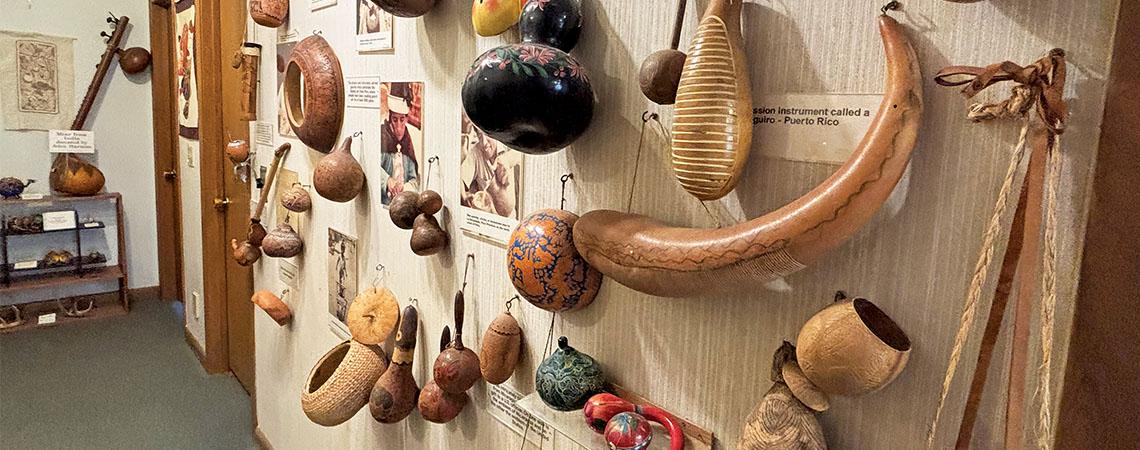 gourd art hung on wall
